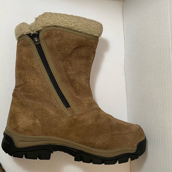 Sorel Women’s Water Fall Insulated Tan-Brown Suede Leather Winter Snow Boot Sz 7 - Picture 2 of 9